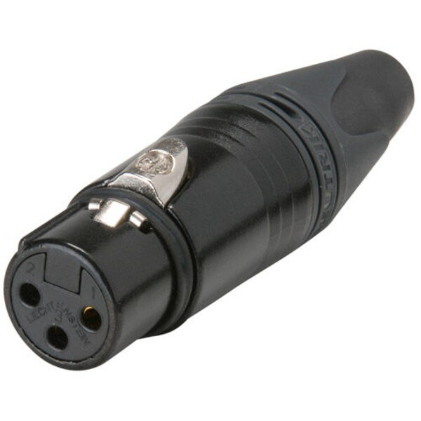Main product image for Neutrik NC3FXX-B XLR Female Black w/Gold Contacts 092-305